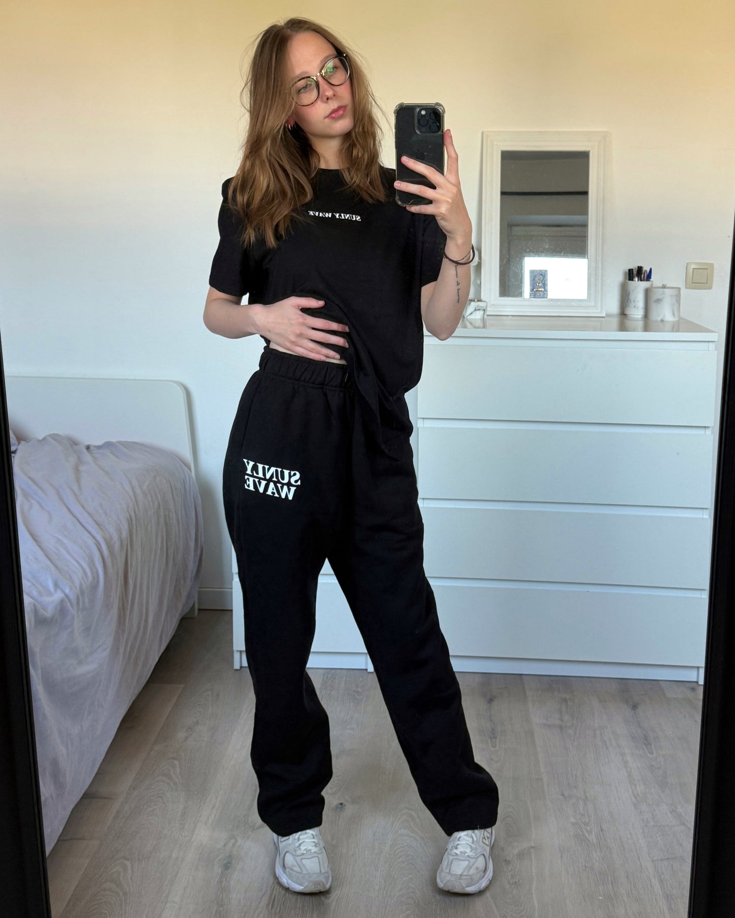 WHITE STAR SWEATPANTS BLACK