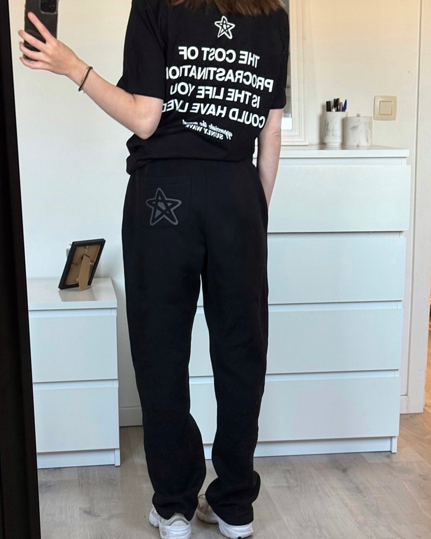 GREY STAR SWEATPANTS BLACK