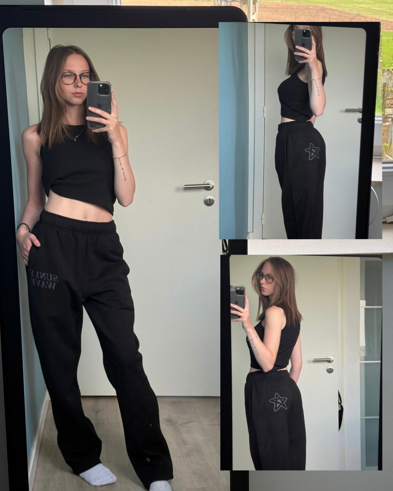 GREY STAR SWEATPANTS BLACK