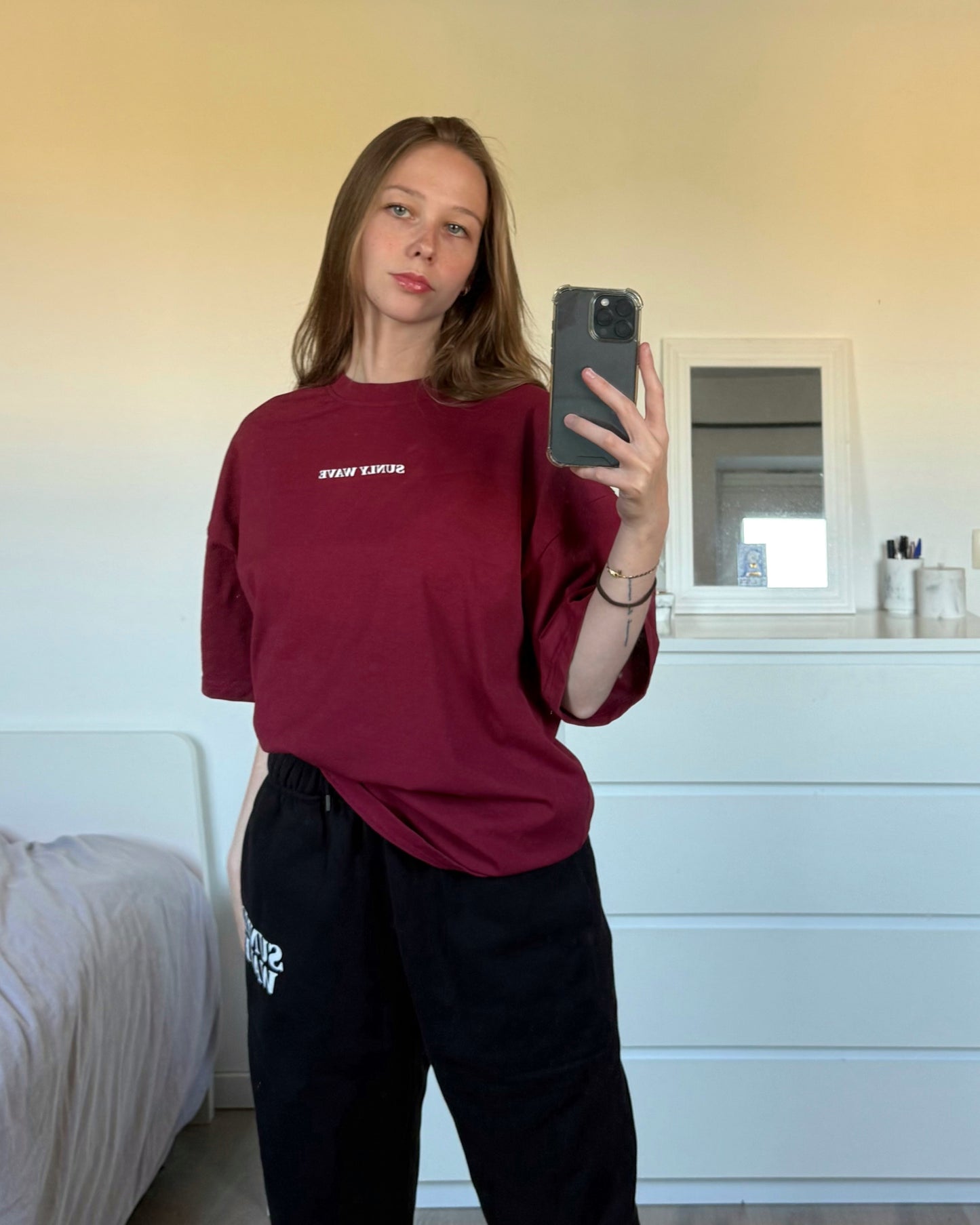PROCRASTINATION SHIRT BURGUNDY